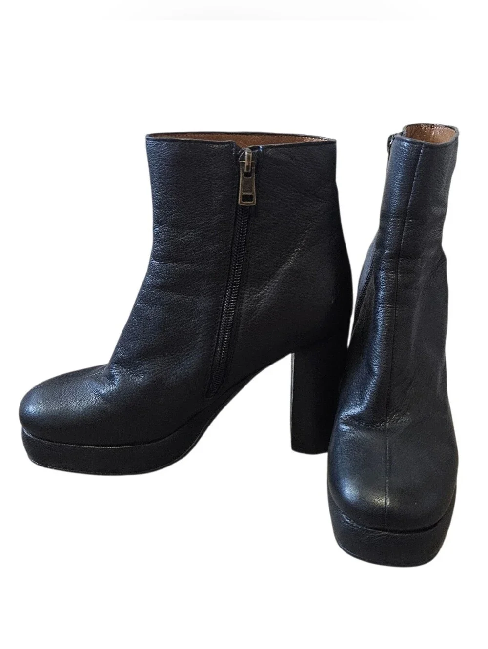 See By Chloe Black Platform Heeled Ankle Boots Size EUR 39 US 8.5